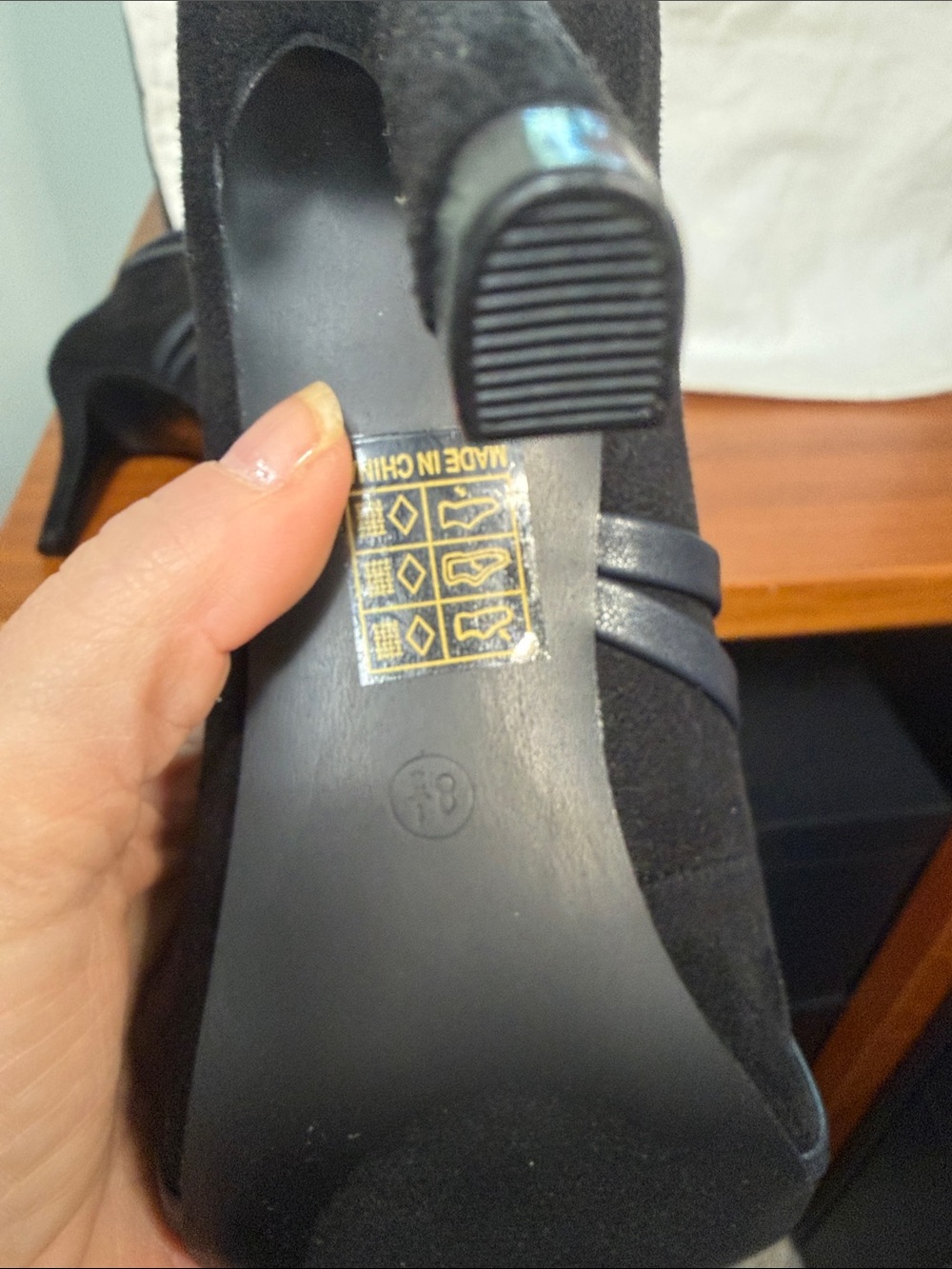 Black Women's Strappy Peep-Toe Ankle Booties - Picture 3 of 6